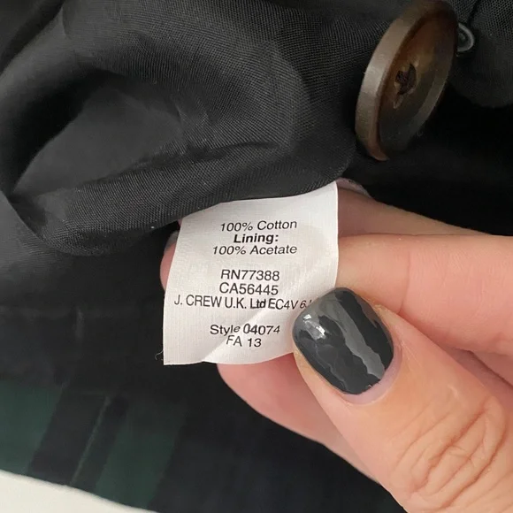 Woman’s Madewell Navy and Green Plaid Coat - Picture 4 of 4